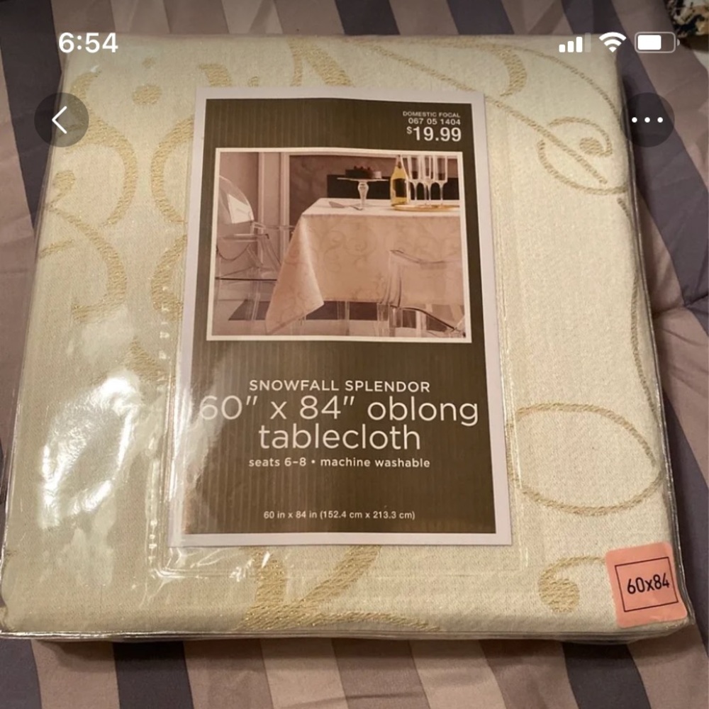 Gold color tablecloth